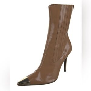 DOLCE & GABBANA Vintage Stivali Calf Leather Stiletto Sock Boots 39.5